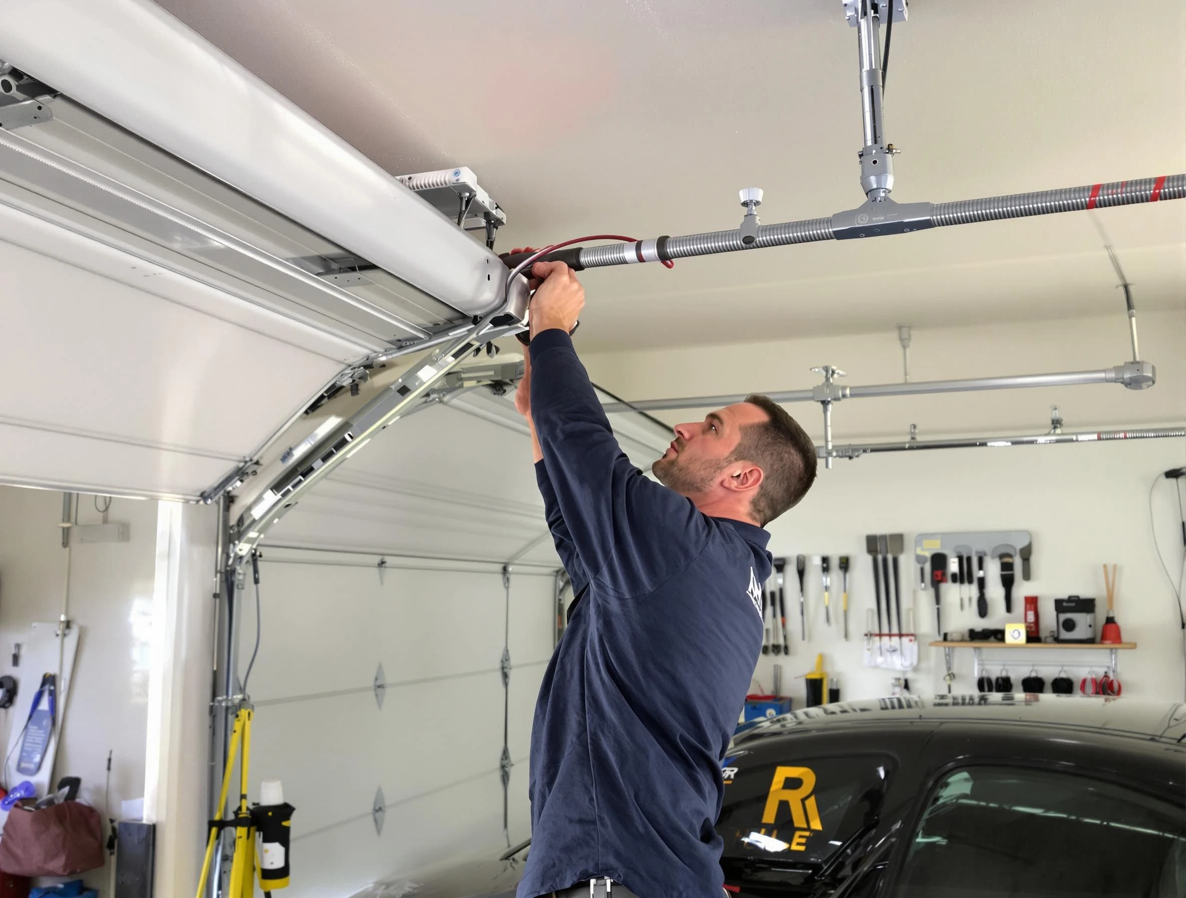 Bradley Gardens Garage Door Repair technician performing garage door cable repair in Bradley Gardens