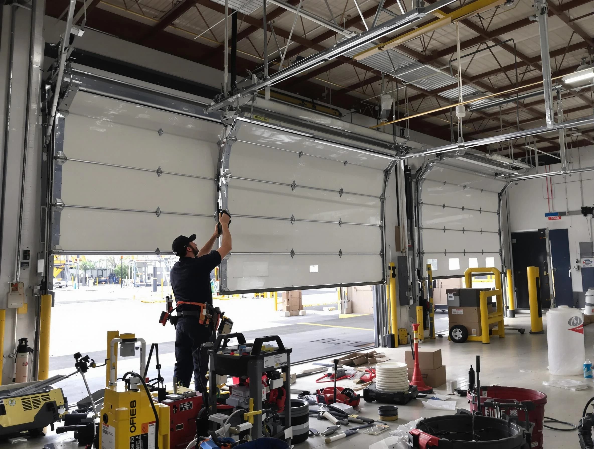 Bradley Gardens Garage Door Repair technician performing commercial garage door repair in Bradley Gardens