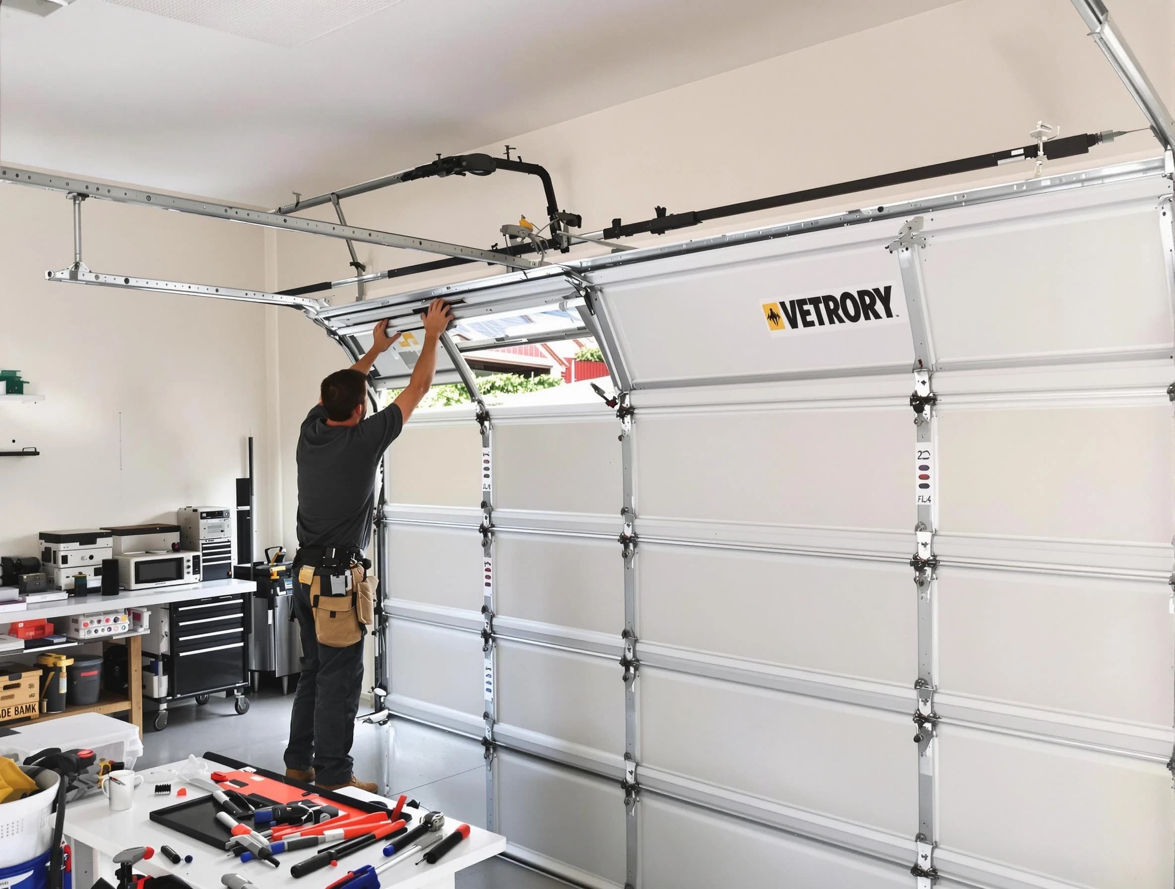 Bradley Gardens Garage Door Repair technician performing section replacement in Bradley Gardens