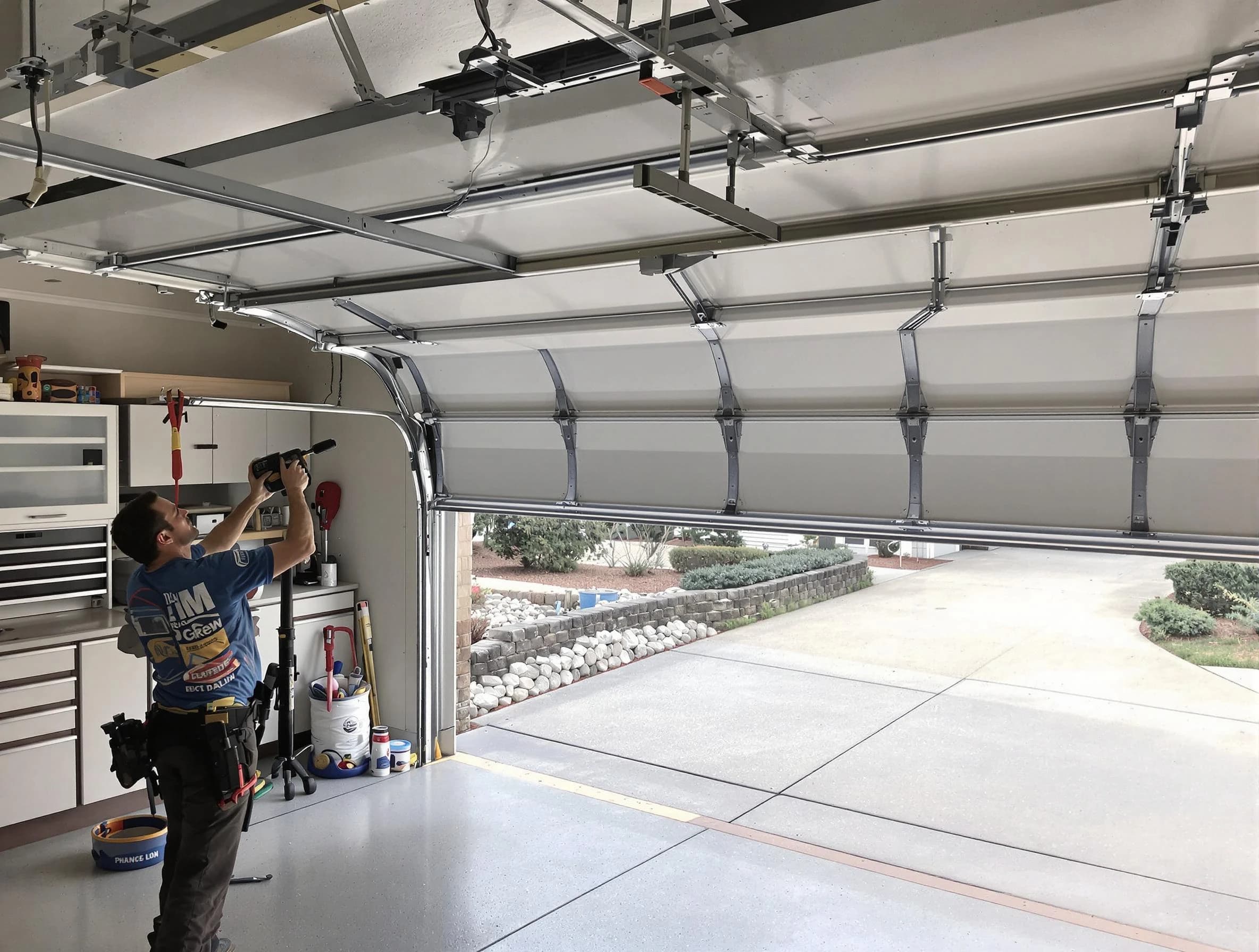 Garage door track repair service by Bradley Gardens Garage Door Repair in Bradley Gardens